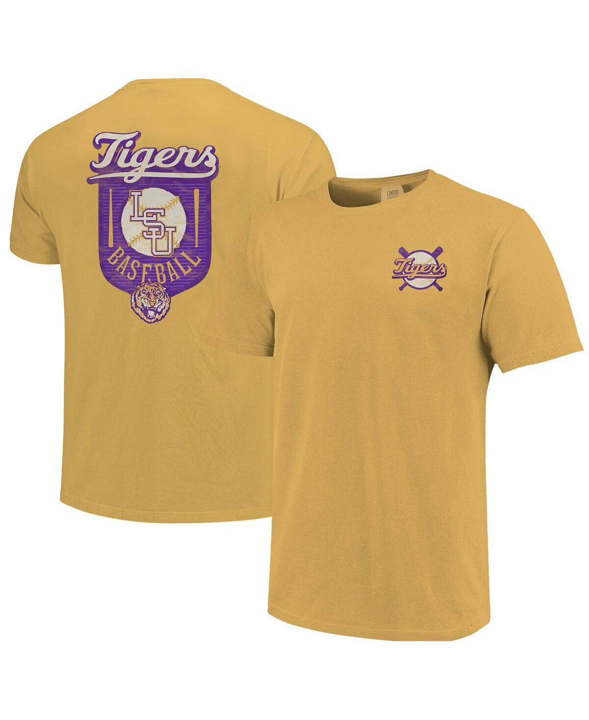 Men's Gold Lsu Tigers Baseball Shield T-shirt - Gold