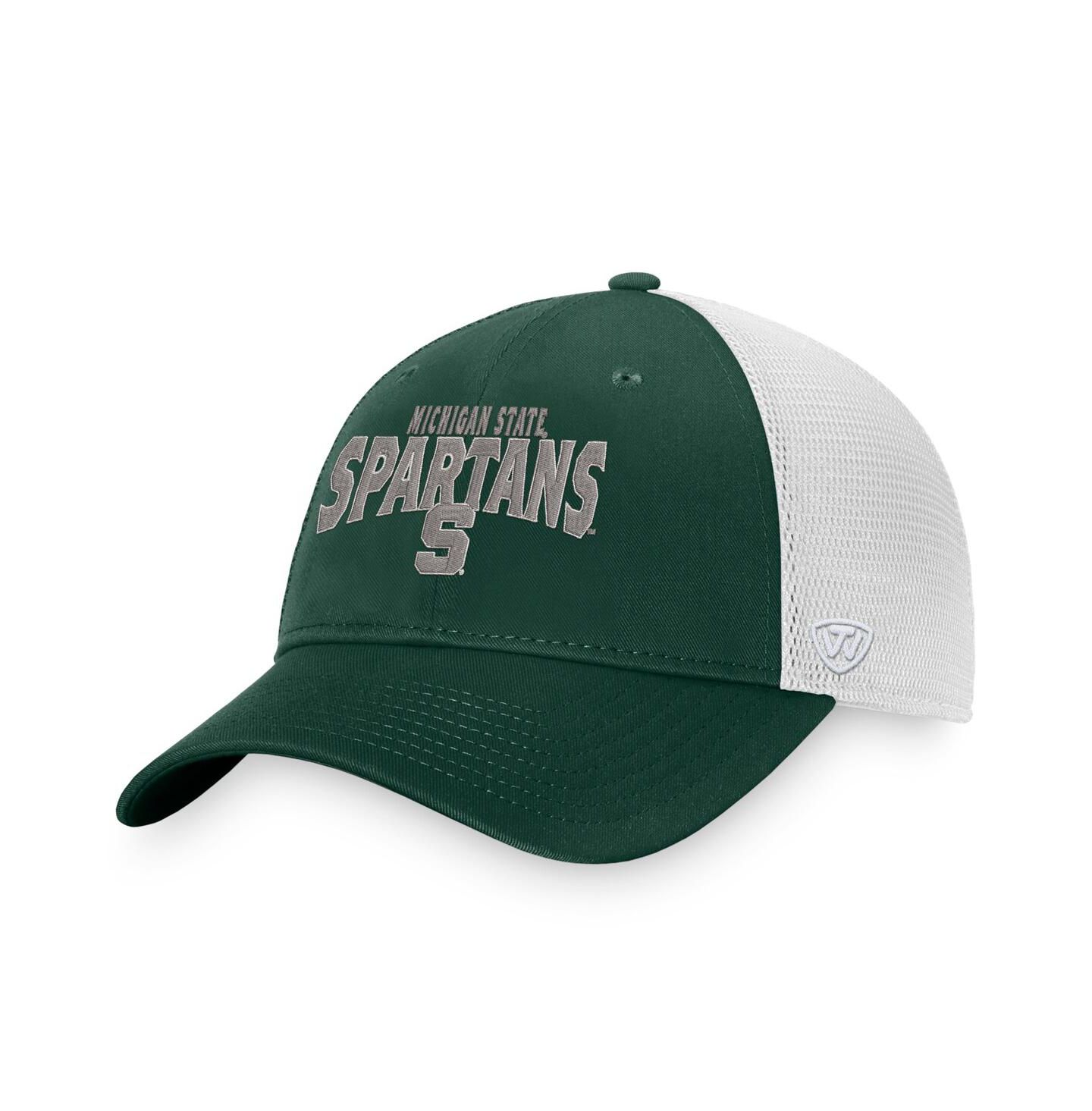 Мужская кепка Top of the World Green, White Michigan State Spartans Breakout Trucker Snapback Hat — фото 2