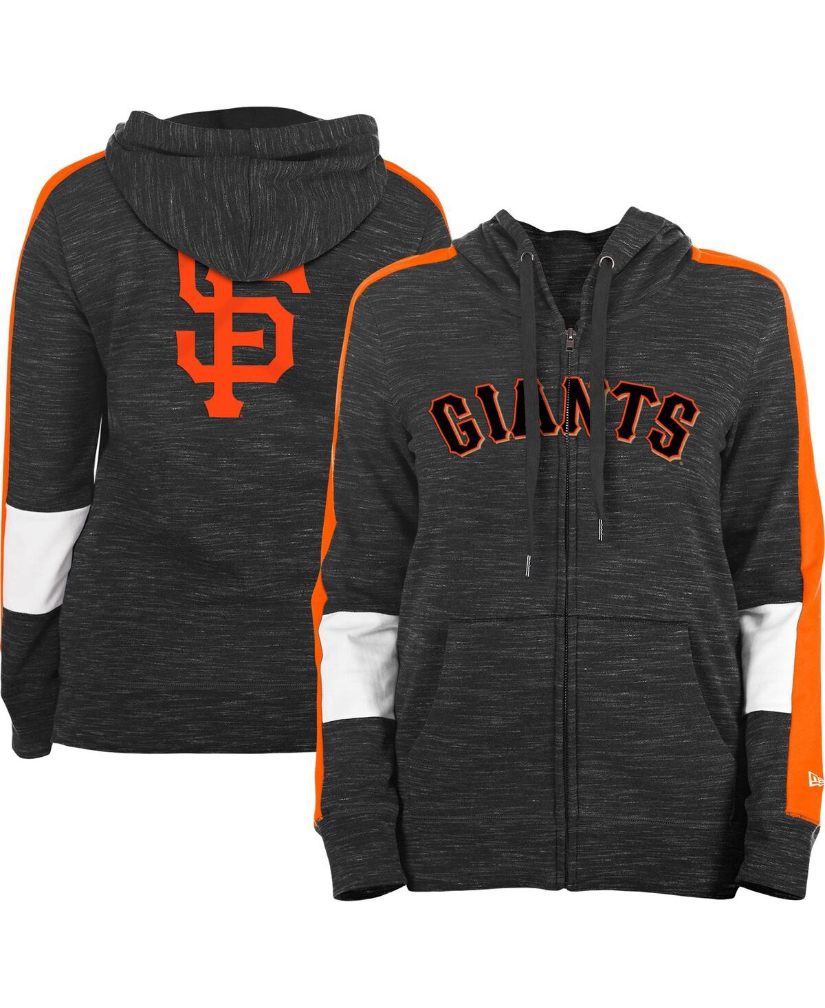 NEW ERA WOMEN'S NEW ERA BLACK SAN FRANCISCO GIANTS COLORBLOCK FULL-ZIP HOODIE 