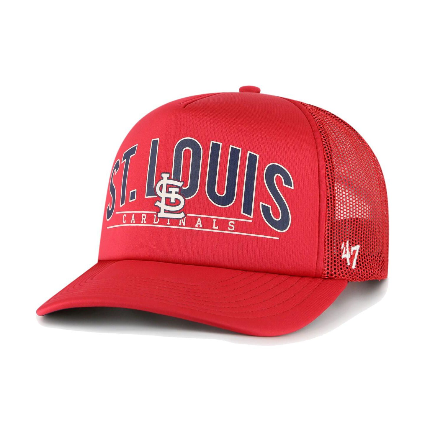 Мужская кепка '47 Brand Red St. Louis Cardinals Backhaul Foam Trucker Snapback Hat — фото 2