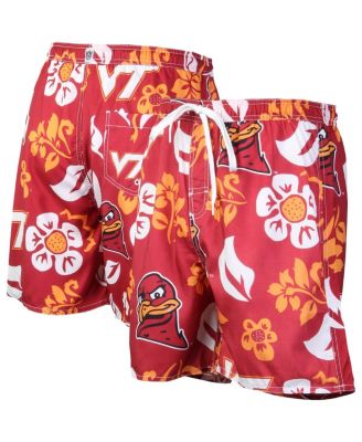 Men's Maroon Virginia Tech Hokies Floral Volley Logo Swim Trunks