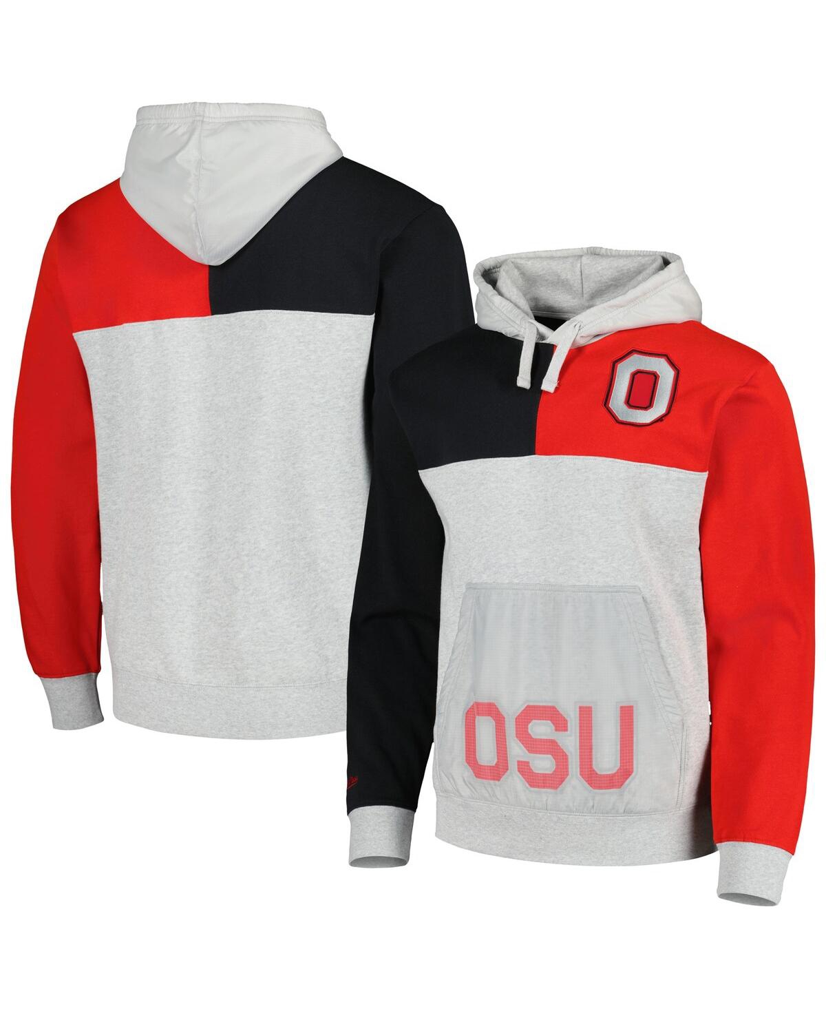 Mitchell & Ness Men's  Heather Gray Ohio State Buckeyes Tie-breaker Pullover Hoodie In Heather Gray