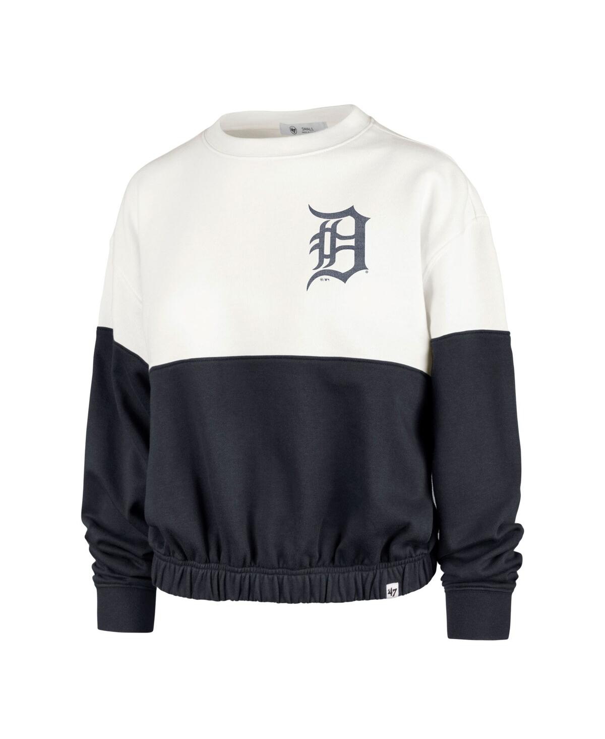 Women's '47 Brand Navy Detroit Tigers Take Two Bonita Pullover Sweatshirt - Navy