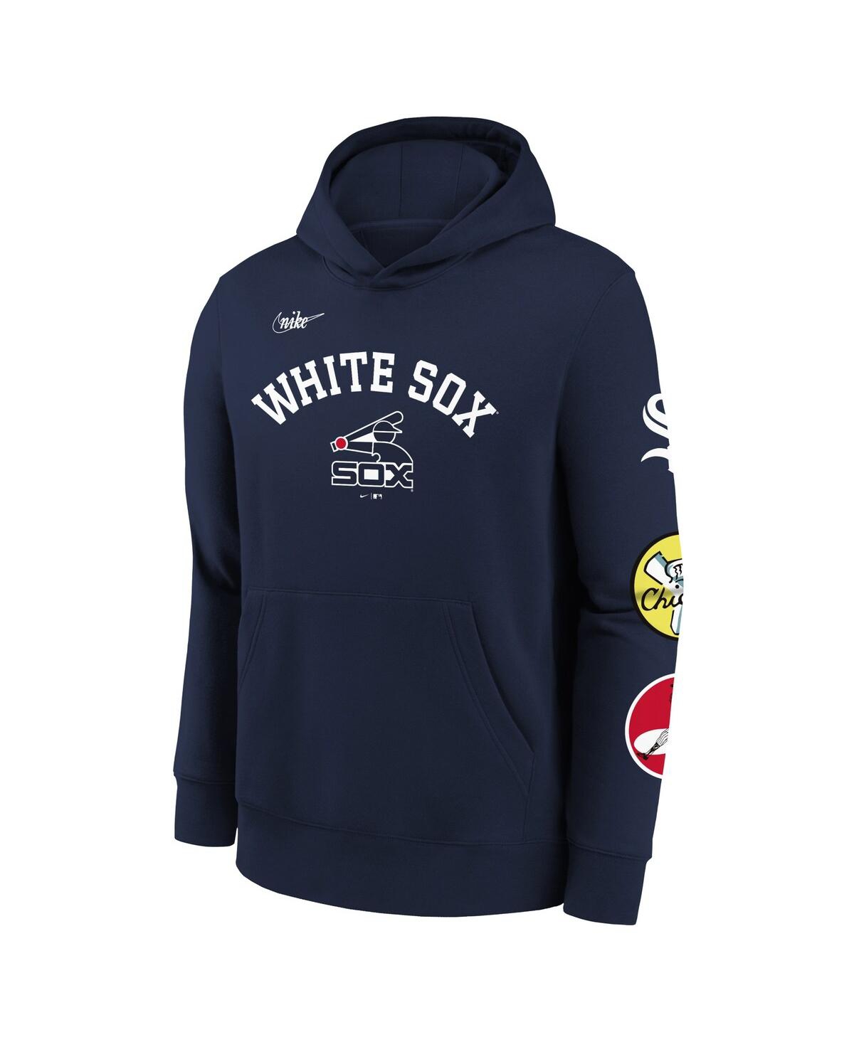 Shop Nike Big Boys And Girls  Navy Chicago White Sox Rewind Lefty Pullover Hoodie