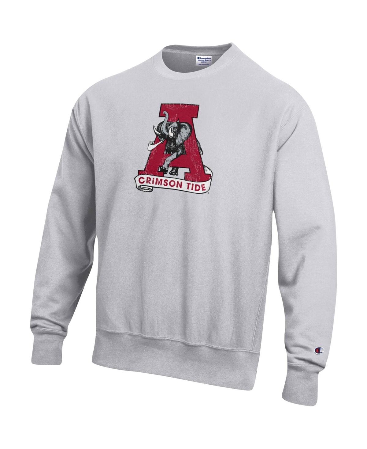 Men's ChampionAlabama Crimson Tide Vault Logo Reverse Weave Pullover Sweatshirt - Heathered Gray