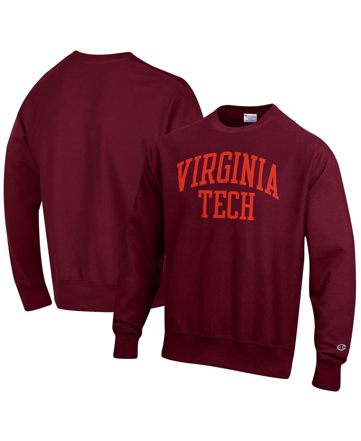 Shop Champion Men's  Maroon Virginia Tech Hokies Arch Reverse Weave Pullover Sweatshirt