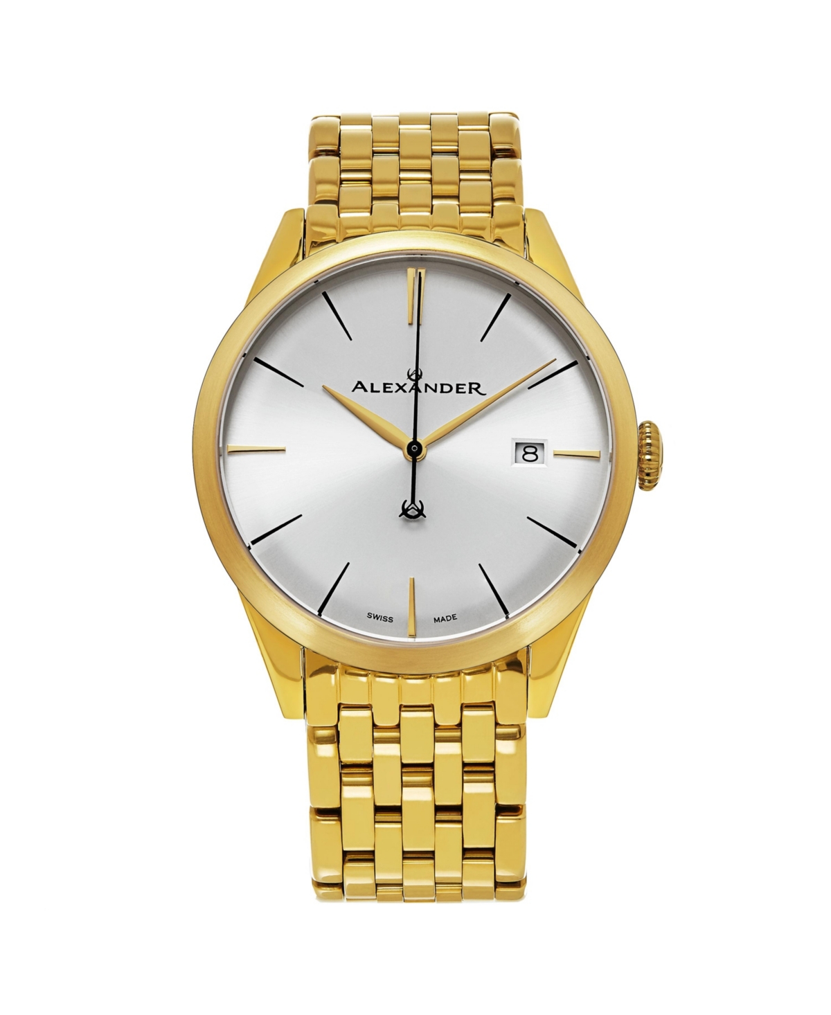 Men's Sophisticate Gold-Tone Stainless Steel , Silver-Tone Dial , 40mm Round Watch - Gold-tone