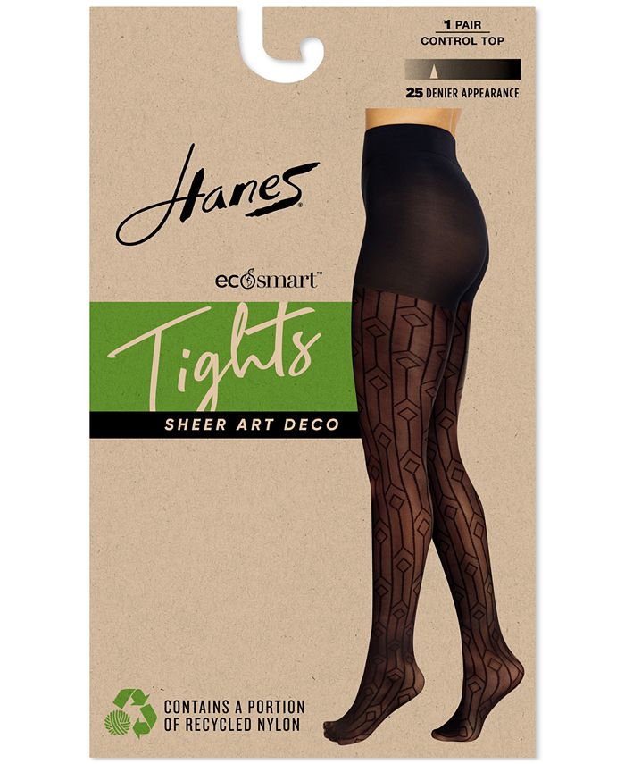 Hanes Women's Art Deco Control Top Sheer Tights Macy's