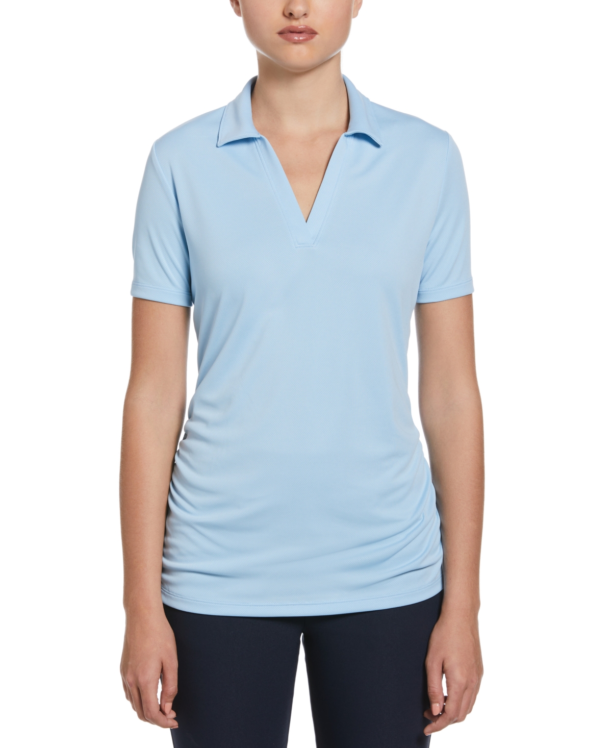 Pga Tour Women's Airflux Short Sleeve Golf Polo Shirt In Cerulean