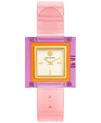 Tory Burch - Women's The Sedgwick Pink Polyurethane Strap Watch 33mm