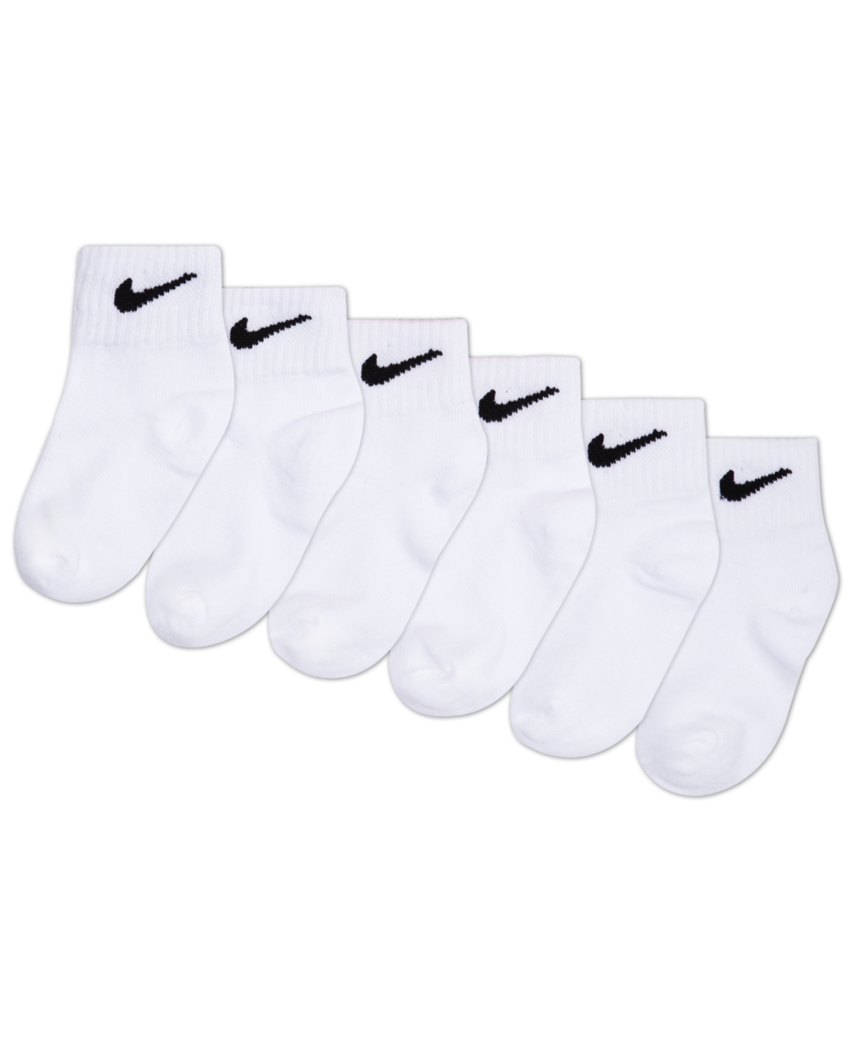 Nike Baby Boys Or Baby Girls Assorted Ankle Socks, Pack Of 6 In White