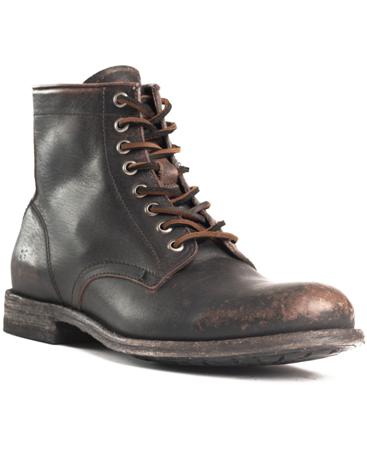 Shop Frye Men's Tyler Lace-up Boots In Black Distressed Leather