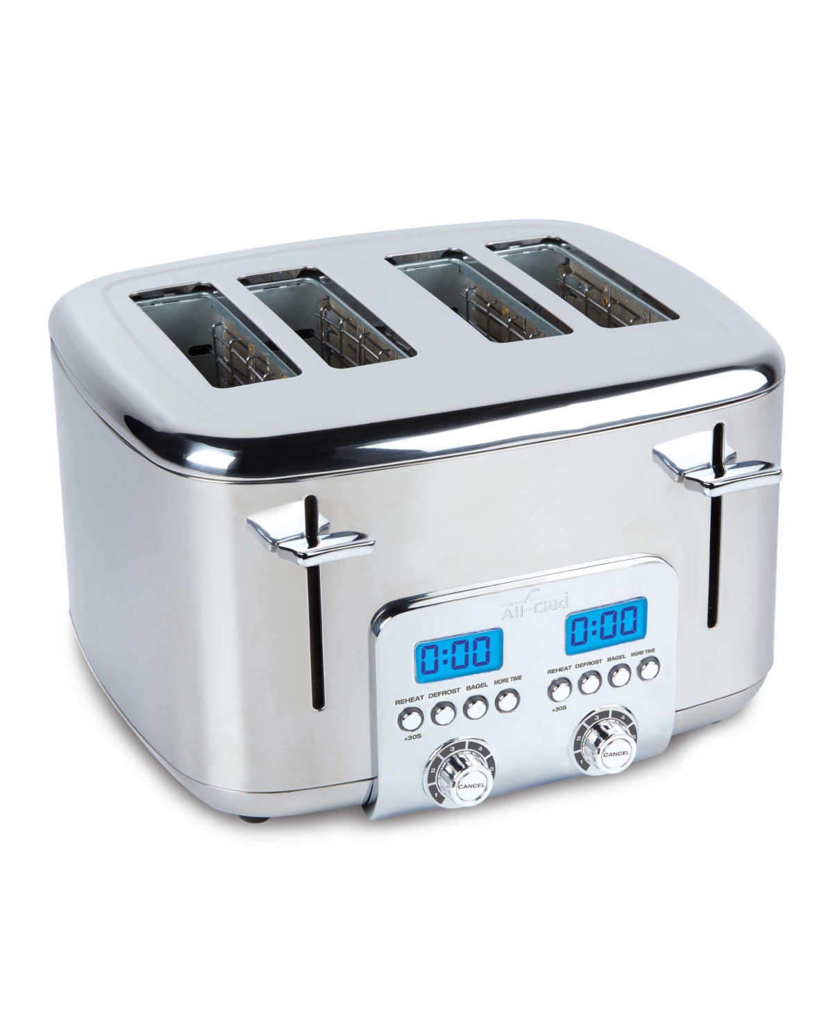 All-clad Digital Stainless Steel 8.9" Toaster, 4 Slice In Silver