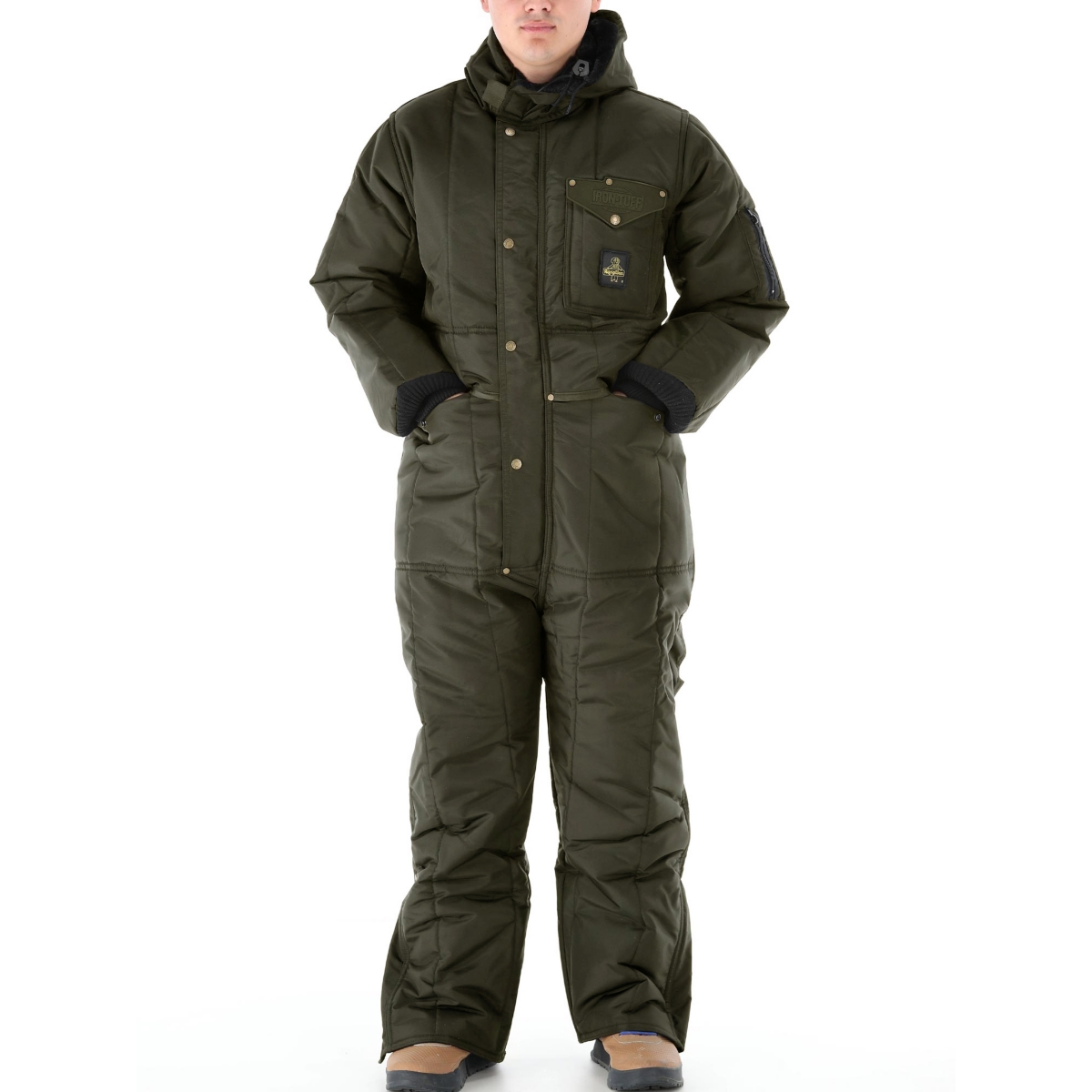Men's Iron-Tuff Insulated Coveralls with Hood -50F Cold Protection - Sage