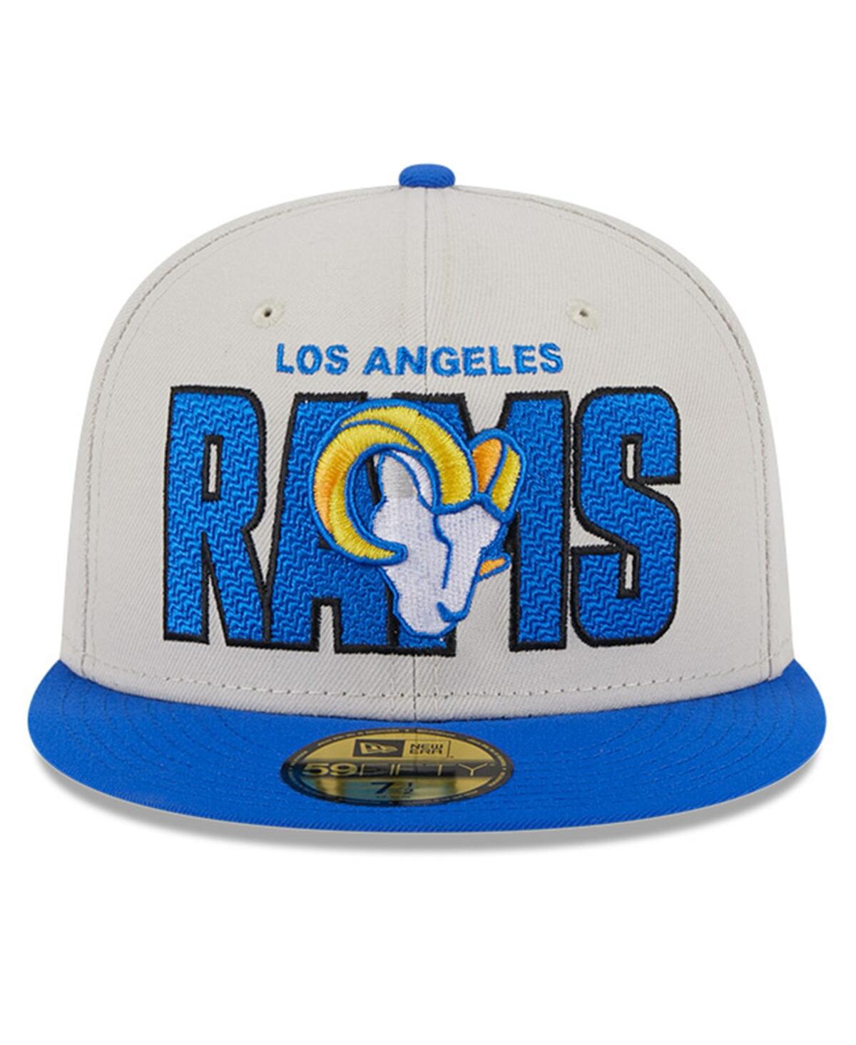 Shop New Era Men's  Stone, Royal Los Angeles Rams 2023 Nfl Draft On Stage 59fifty Fitted Hat In Stone,royal
