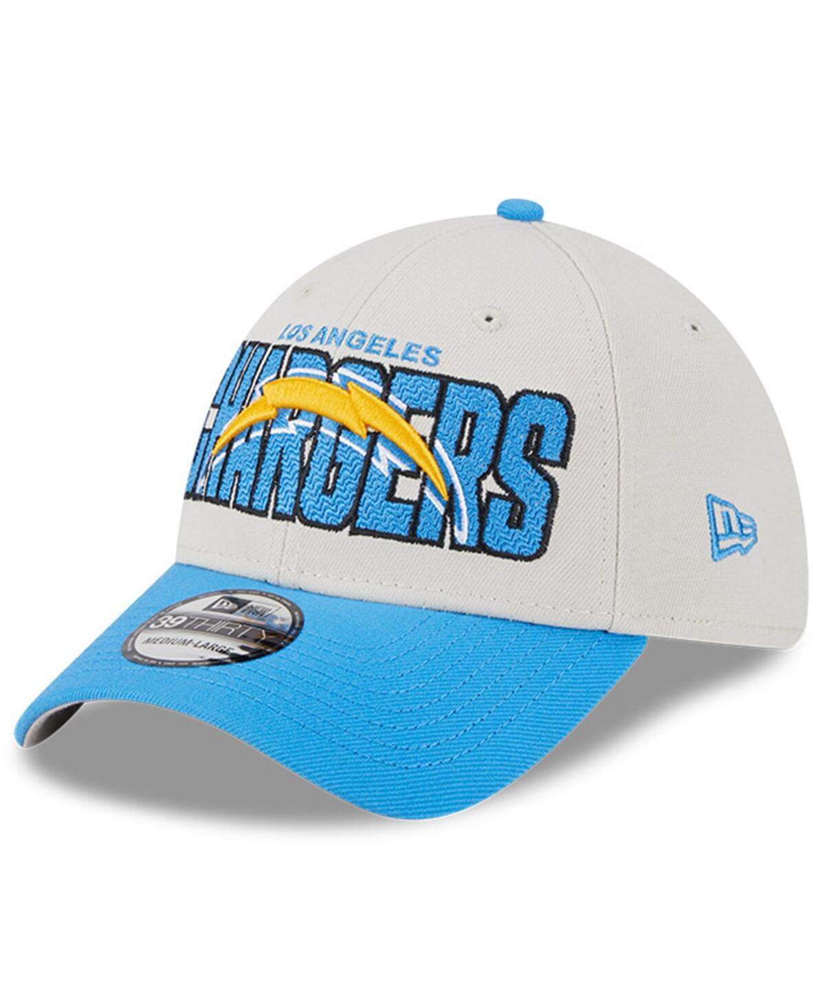 New Era Men's  Stone, Powder Blue Los Angeles Chargers 2023 Nfl Draft Low Profile 59fifty Fitted Hat In Stone,powder Blue