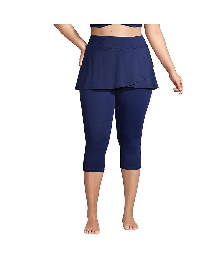 Lands' End Plus Size High Waisted Modest Swim Leggings with UPF 50 Sun ...