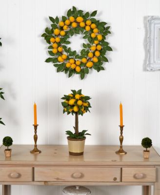24" Artificial Lemon Wreath