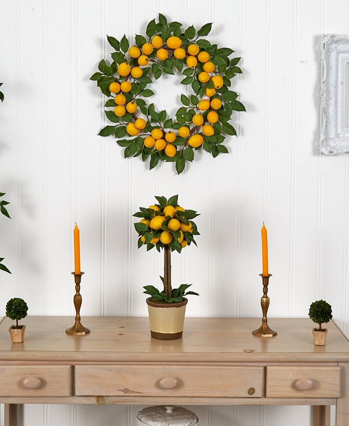 Nearly Natural - 24" Artificial Lemon Wreath