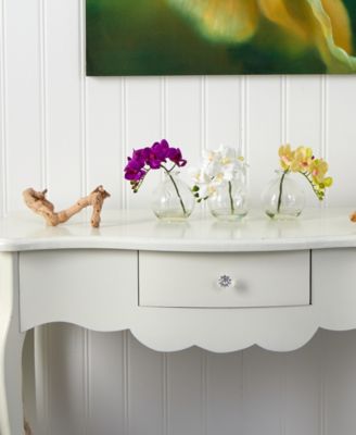 9'' Phalaenopsis Orchid Artificial Arrangement in Glass Vase, Set of 3
