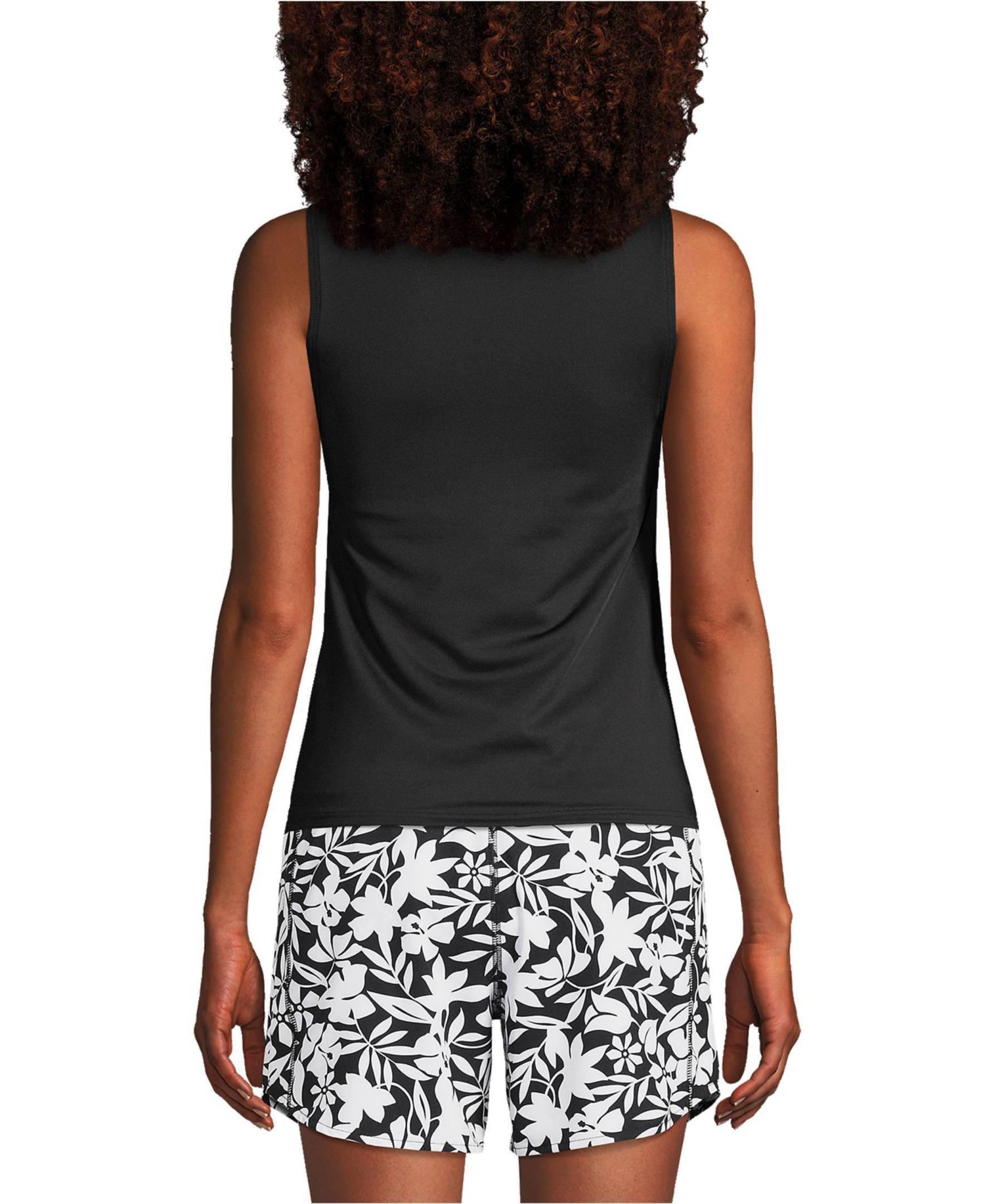 Women's Mastectomy High Neck UPF 50 Sun Protection Modest Tankini Swimsuit Top