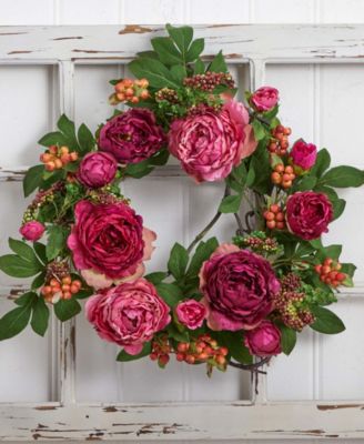 20" Peony and Berry Wreath