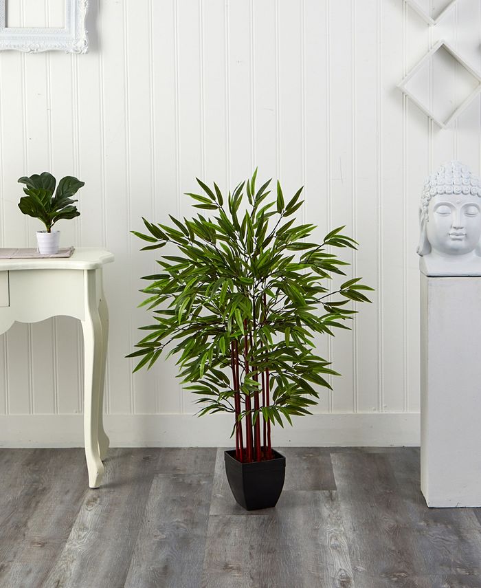 Nearly Natural 4' Bamboo Silk Tree w/ Planter Macy's