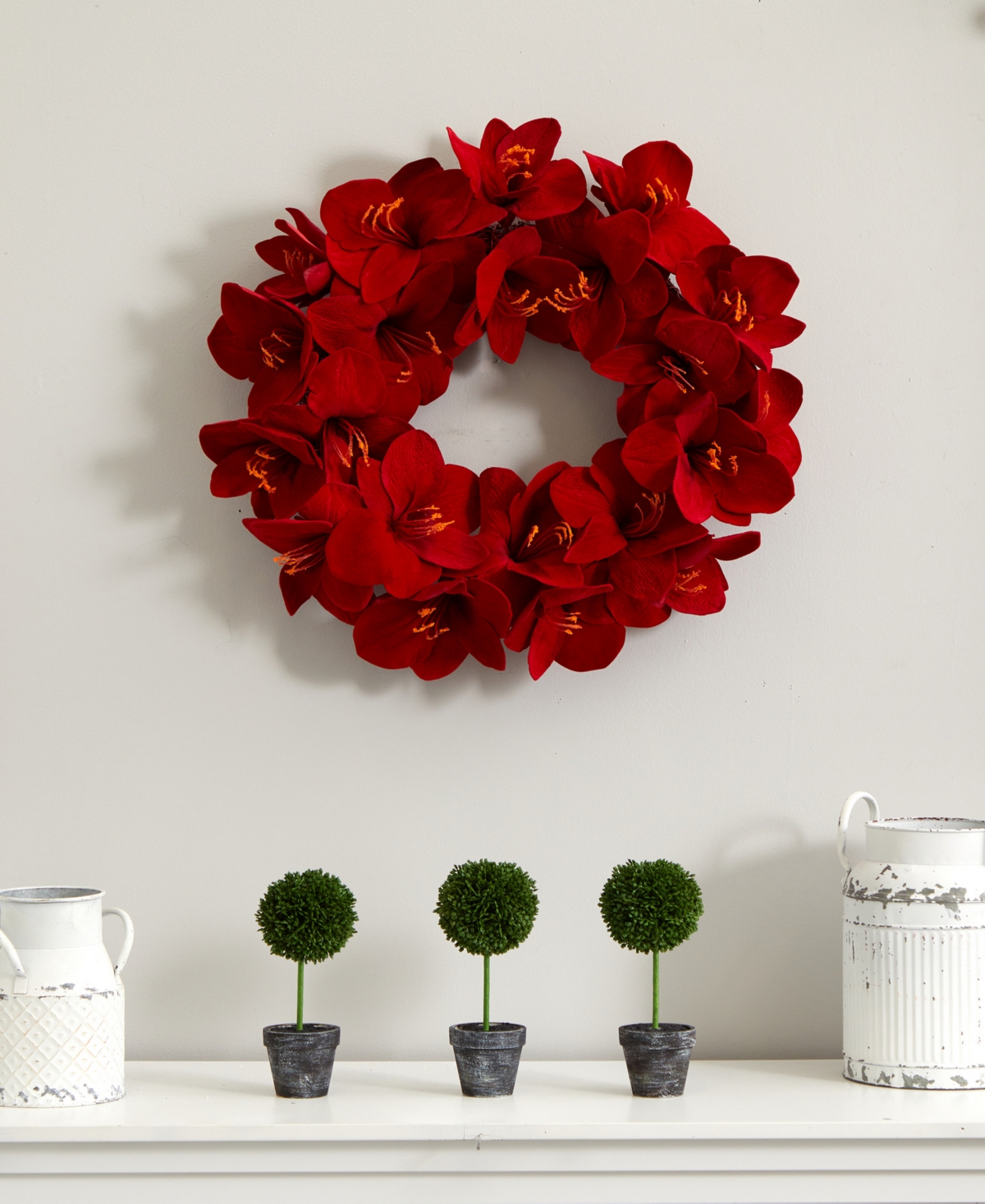 Nearly Natural Amaryllis Wreath
