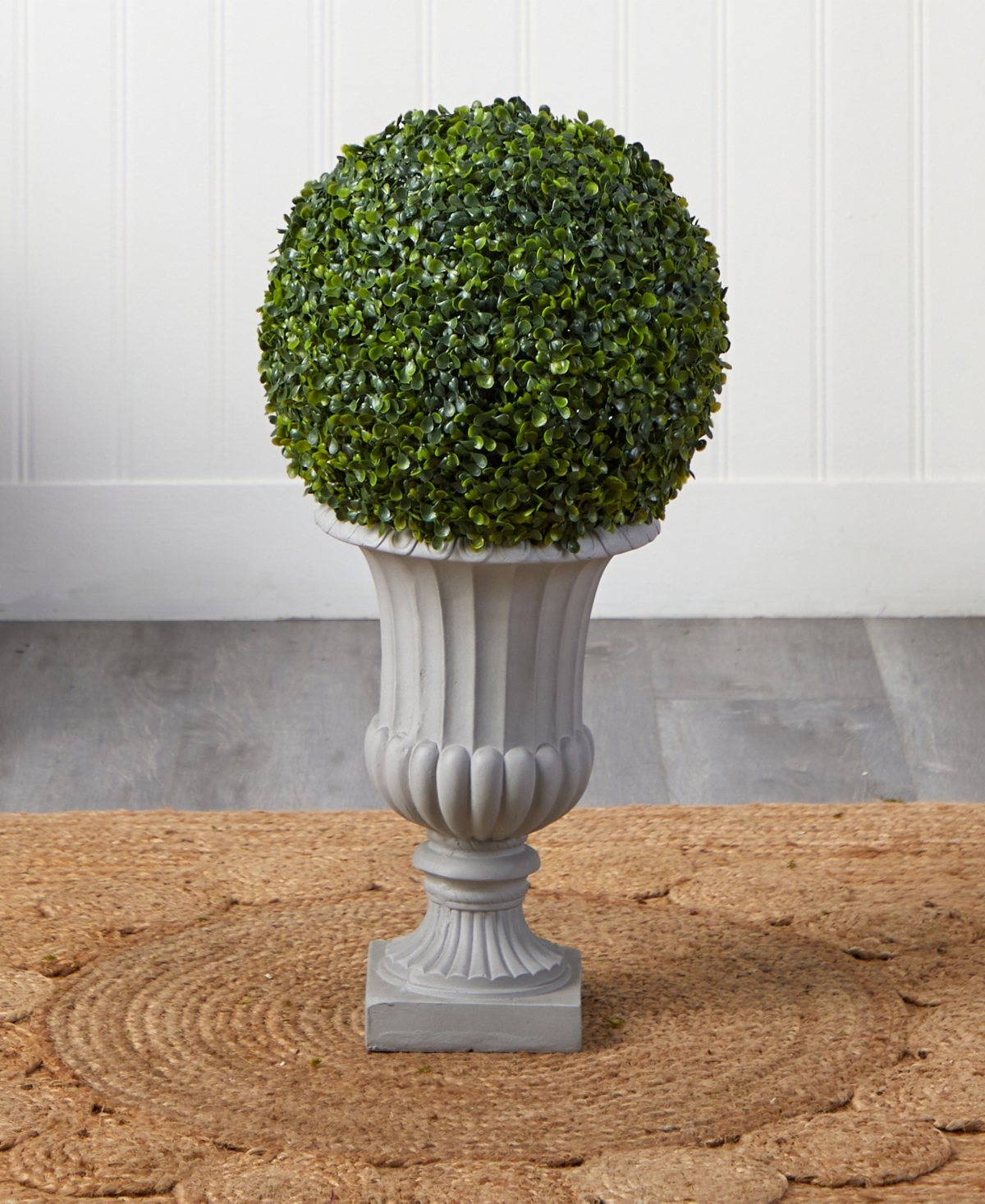 Nearly Natural Boxwood Topiary w/ Urn