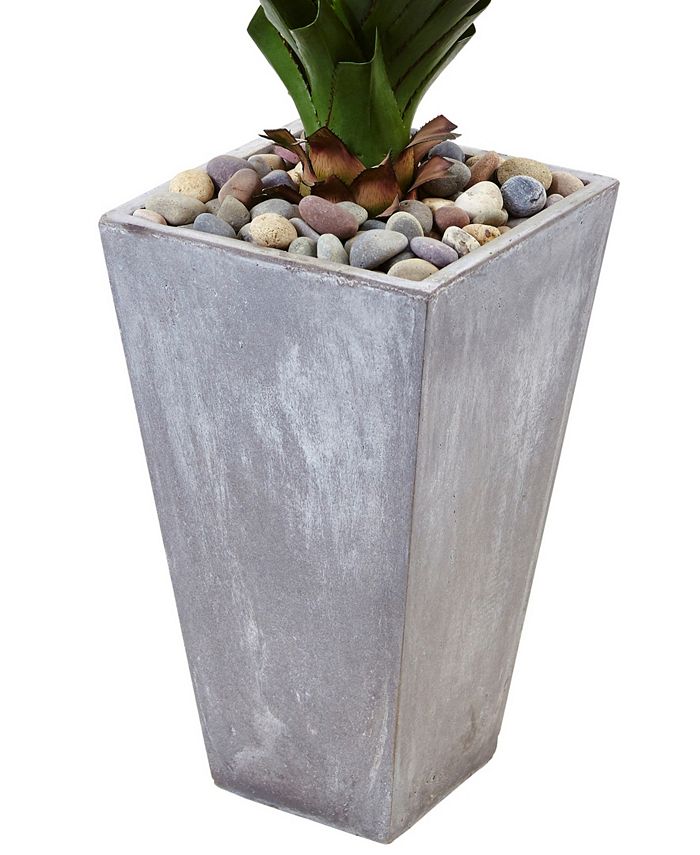 Nearly Natural 5' H Spiked Artificial Agave in Cement Planter Macy's
