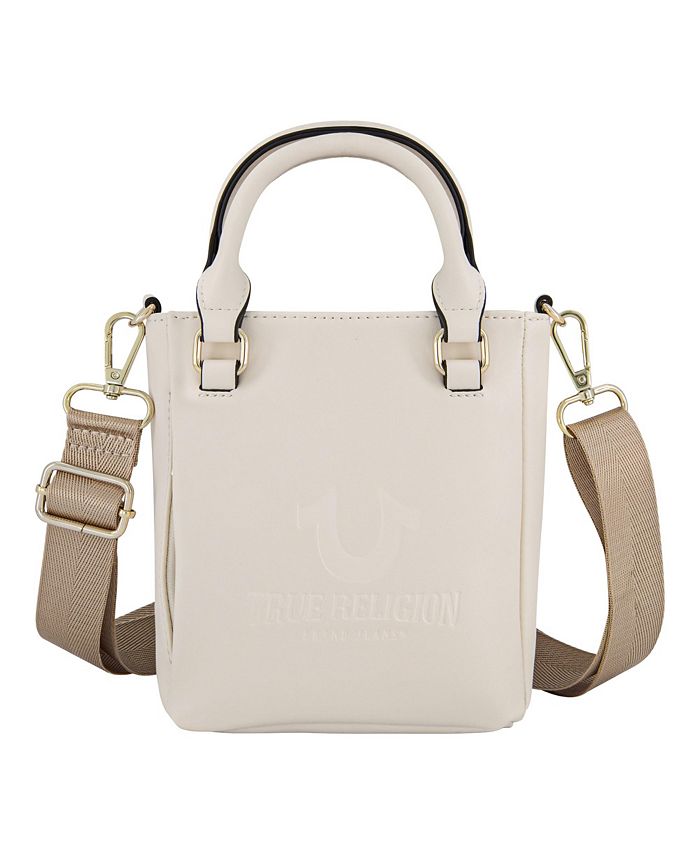  True Religion Women's Tote Bag, Travel Shoulder Handbag with  Adjustable Crossbody Strap, Off-White : Clothing, Shoes & Jewelry
