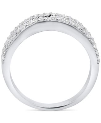 Lab-Created Diamond Three-Row Band (3/4 ct. t.w.) in Sterling Silver or 14K Gold-Plated Sterling Silver