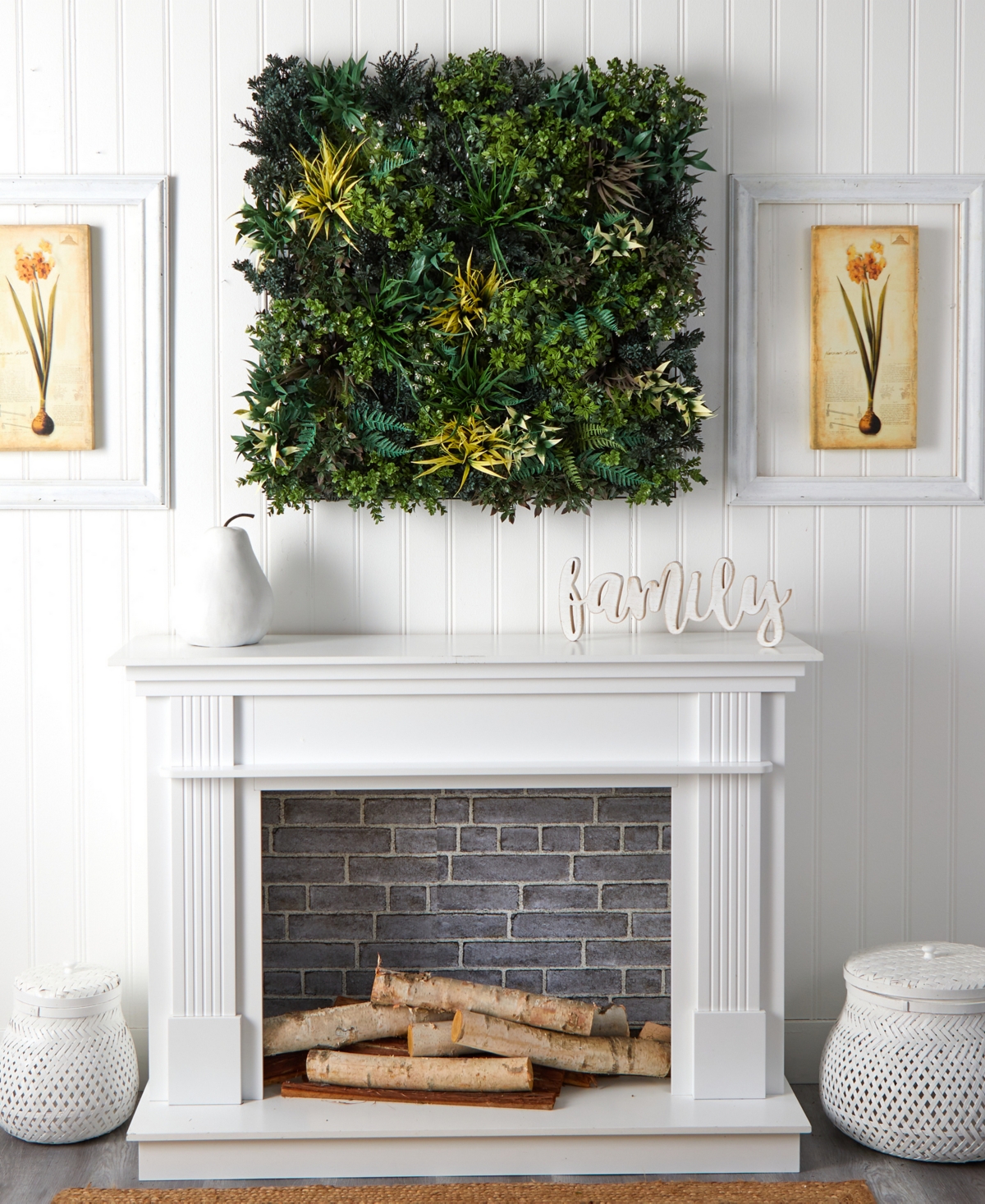NEARLY NATURAL 3' X 3' GREENS AND FERN ARTIFICIAL LIVING WALL UV RESIST 