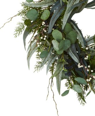 24" Eucalyptus & Mixed Greens Artificial Wreath
