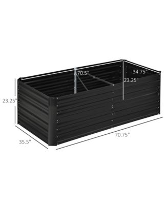 Raised Garden Bed Metal Planter Box with Reinforced Rods,