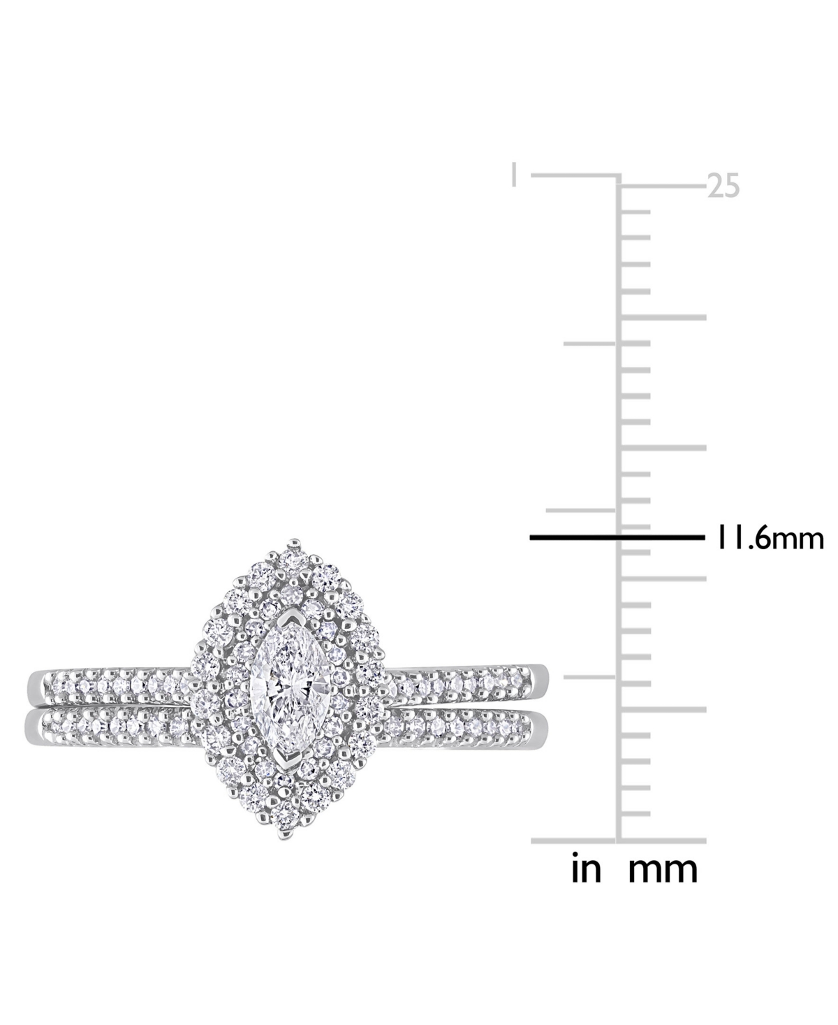 Diamond Marquise Double Halo Bridal Set (1/2 ct. t.w.) in 14k- White Gold