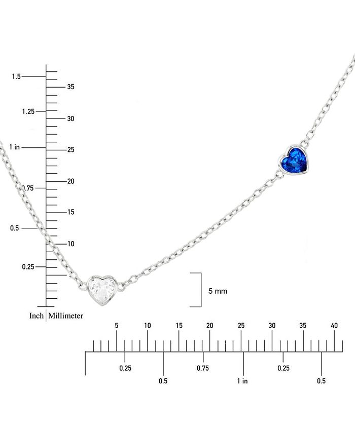 Macy's Cubic Zirconia Heart Station Collar Necklace in Sterling Silver