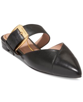 Cole Haan - Women's Vandam Buckle Pointed-Toe Slide Flats