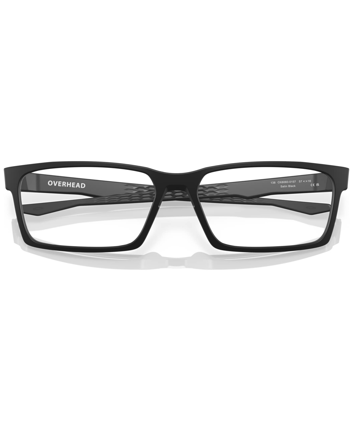 Oakley Men's Rectangle Eyeglasses, Ox8060 57 In Satin Black