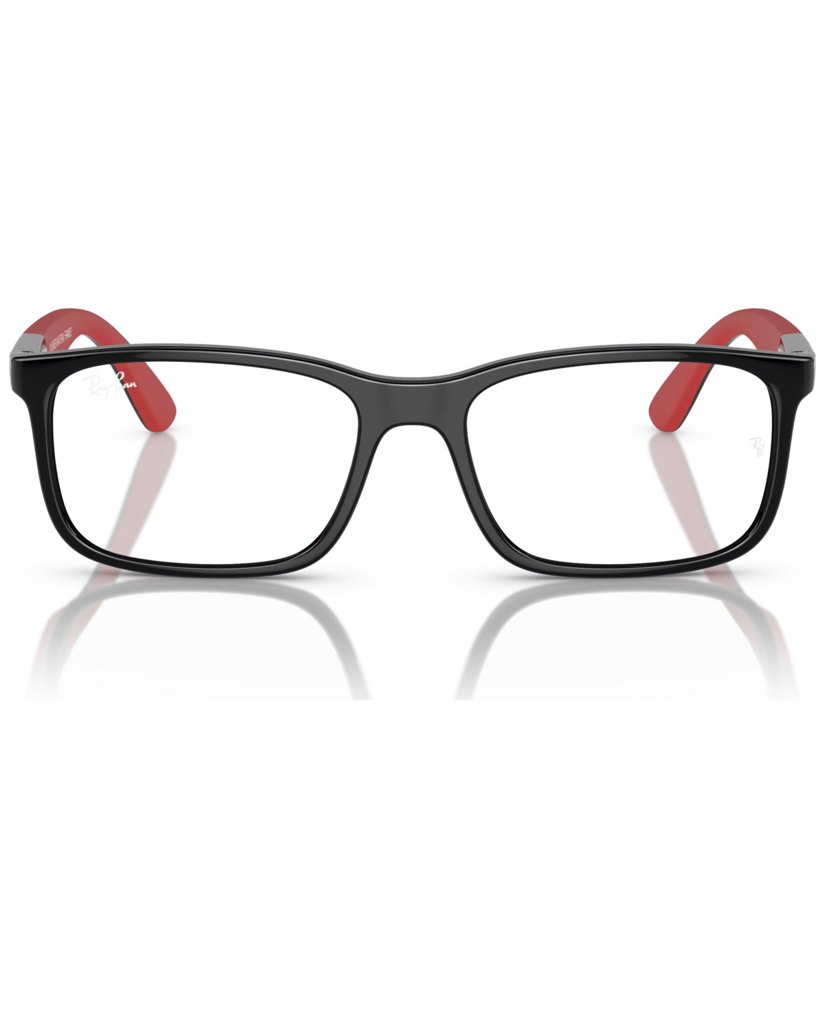 Ray-ban Jr Kids Rectangle Eyeglasses, Rb1621 47 In Black On Red