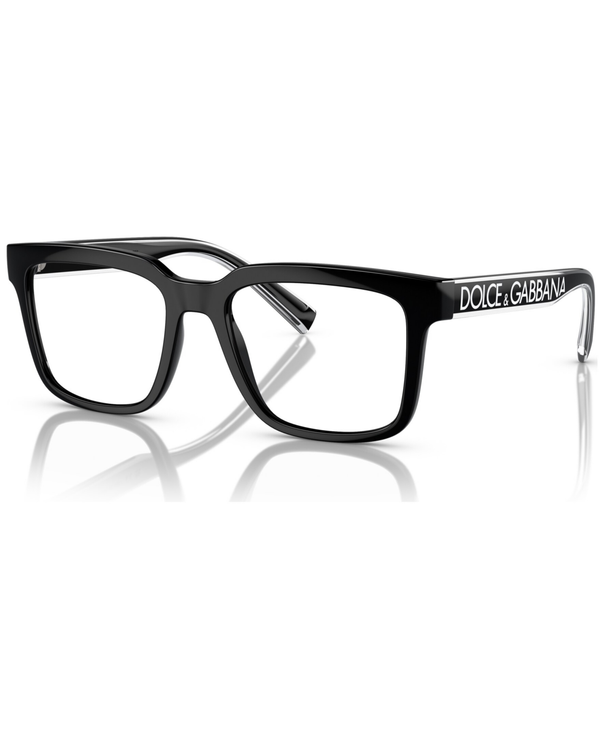 Dolce&Gabbana Men's Square Eyeglasses, DG5101 52 - Black