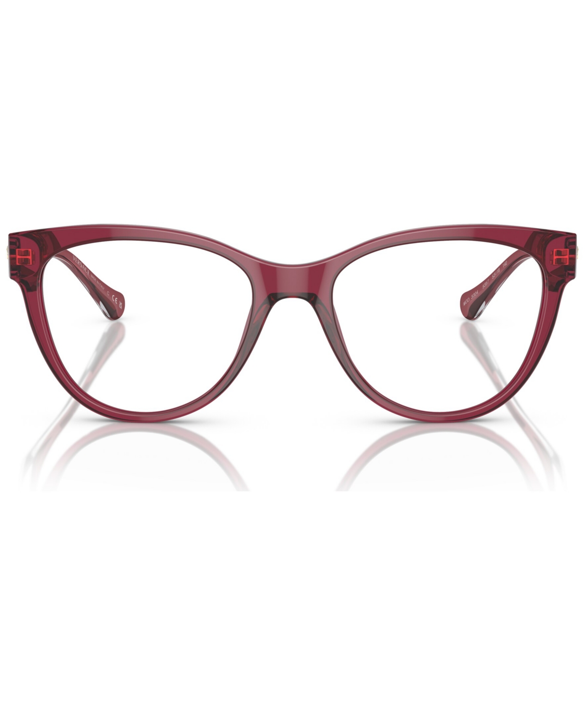 Versace Women's Cat Eye Eyeglasses, Ve3304 53 In Transparent Red