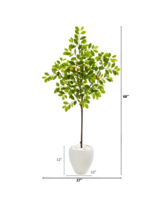 68" Lemon Artificial Tree in White Planter