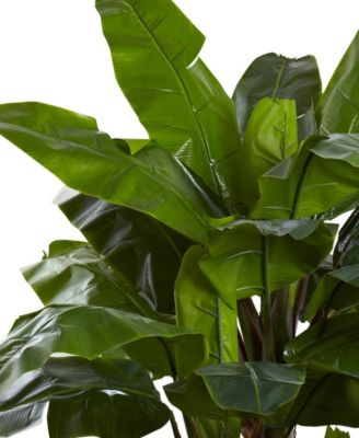 7' Indoor/Outdoor UV-Resistant Giant Triple-Stalk Artificial Banana Tree
