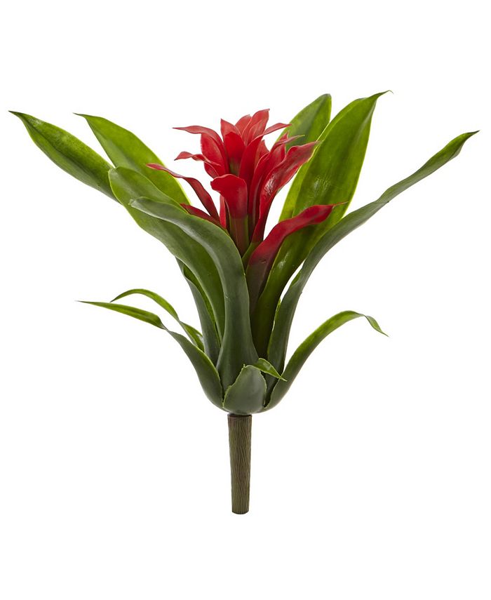 Nearly Natural - 6-Pc. 11" Red Bromeliad Artificial Flower Stem Set