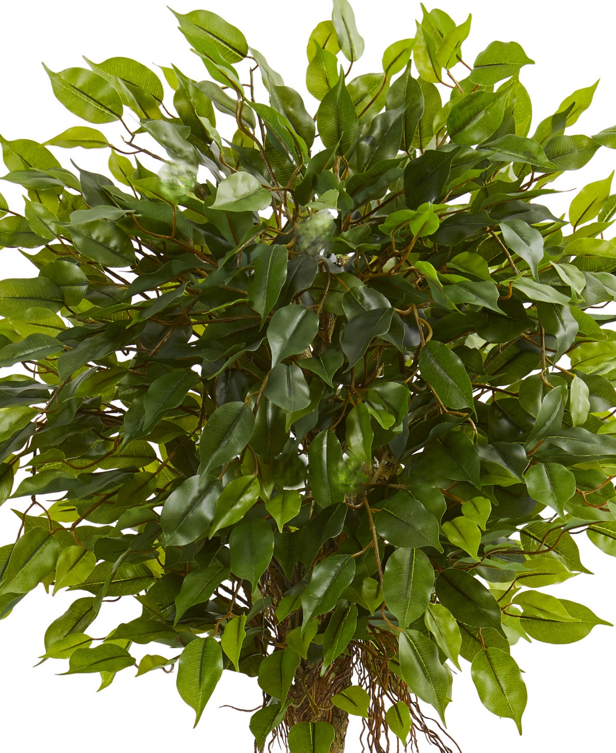 Nearly Natural Ficus Artificial Tree in White Oval Planter Uv Resistant