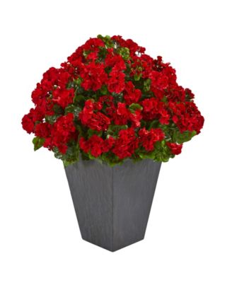 Geranium Artificial Plant in Slate Plater UV Resistant