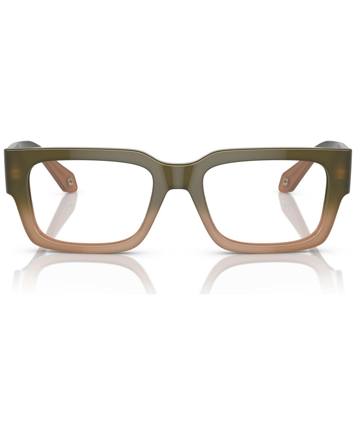 Мужские очки Giorgio Armani Man Rectangle Plastic AR7243U Eyeglasses, цвет: Зелёный / Коричневый — фото 2