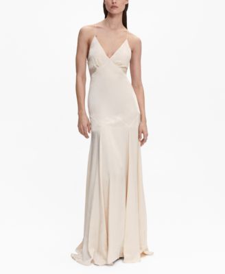 MANGO Women's Satin Gown Dress - Macy's