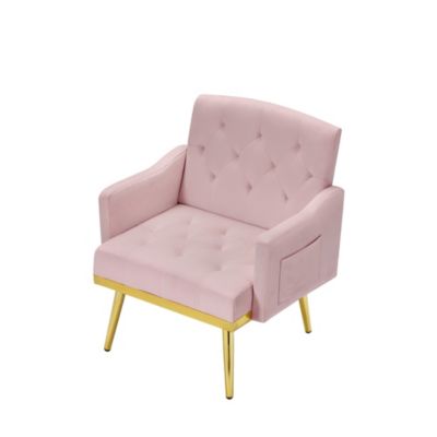Velvet Armchair With Metal Legs